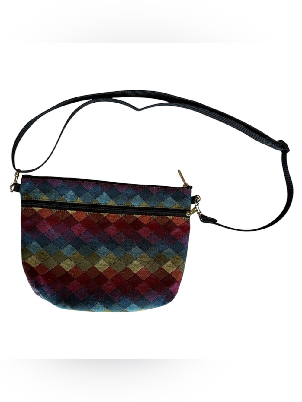 Danny K Purse Jewel Tapestry Multicolor Geometric Zippered Crossbody Bag